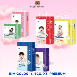  Bỉm Goldgi Premium X5 Eco bỉm goldgi cao cấp cho bé siêu thấm hút khô thoáng đủ size dán quần 