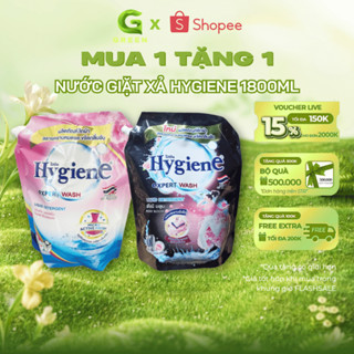   MUA 1 TẶNG 1  Túi Nước Giặt Xả Hygiene Expert Wash Hương Hoa - Thể Tích 1800ML - Siêu Lưu Hương 