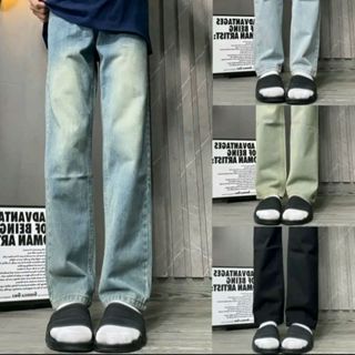 Quần Jean Nam Ống Suông Màu Xanh Wash 25 Quốc Dân, Quần Jean Baggy Nam Trơn Basic Ống Đứng Siêu Đẹp