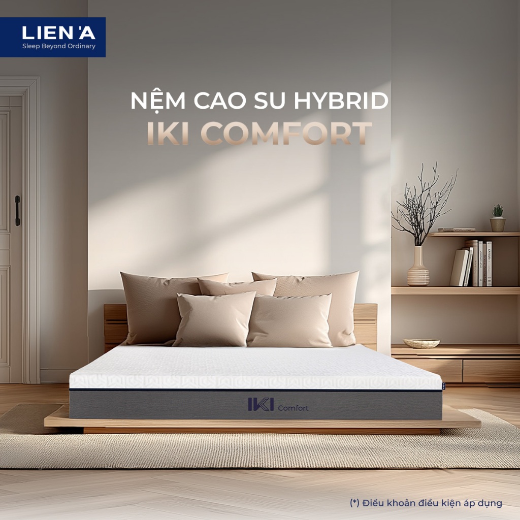 Nệm Cao Su Hybrid IKI Comfort Liên Á Dày 18cm,Đàn Hồi Êm Ái,Foam Kết Hợp Cao Su Thiên Nhiên | BigBuy360 - bigbuy360.vn