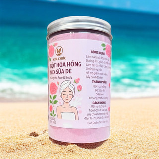 [Tặng :Bát+chổi+thìa]combbo bột hoa hồng mix sữa dê