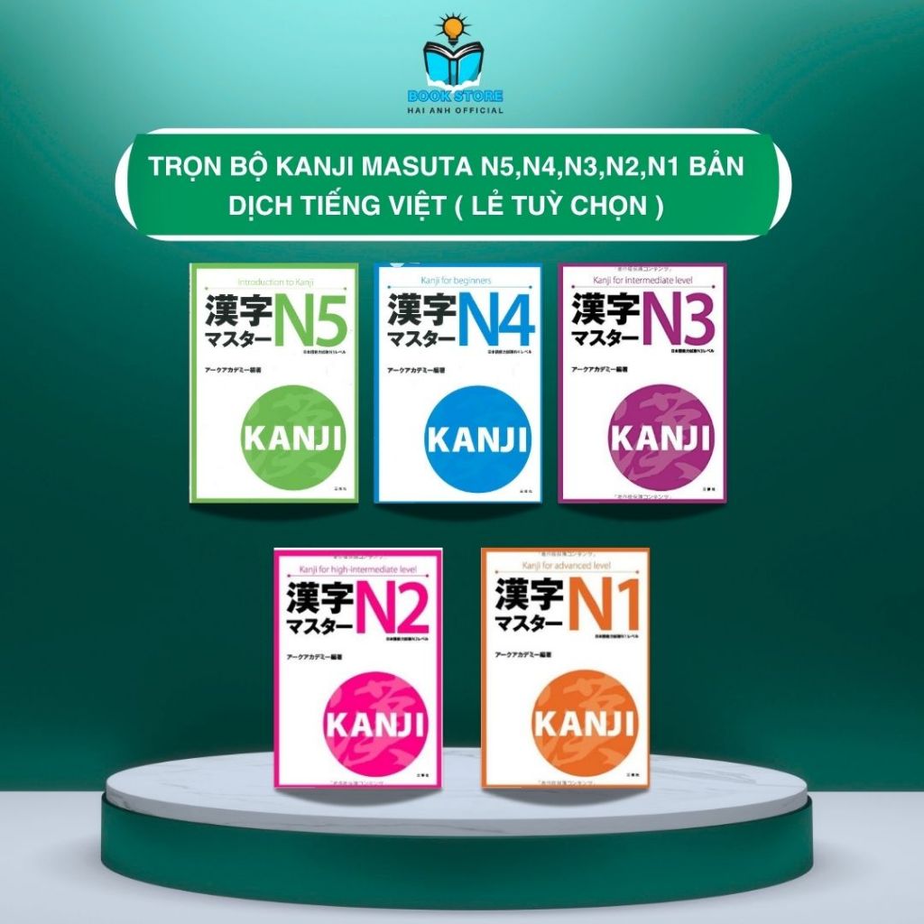 Sách Tiếng Nhật - Trọn bộ Kanji Masuta N5,N4,N3,N2,N1 Bản Dịch Tiếng Việt ( Lẻ Tuỳ Chọn )