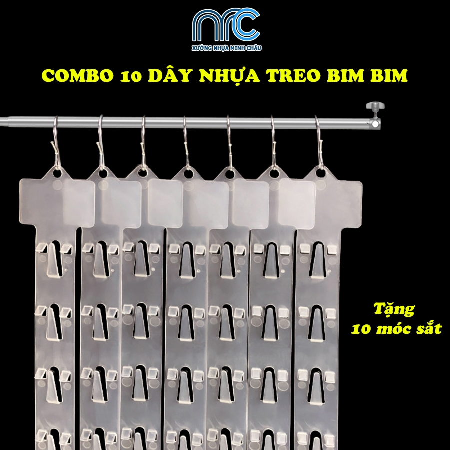 Combo 10 Dây nhựa treo bimbim, treo bịch bánh snack, treo bánh kẹo cho cửa hàng siêu thị - Tặng kèm 