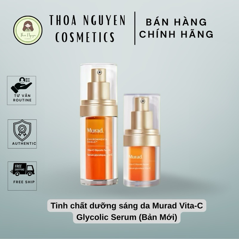 Tinh chất dưỡng sáng da Murad Vita-C Glycolic Serum (Bản Mới) | Vitamin C chống oxy hoá, sáng da