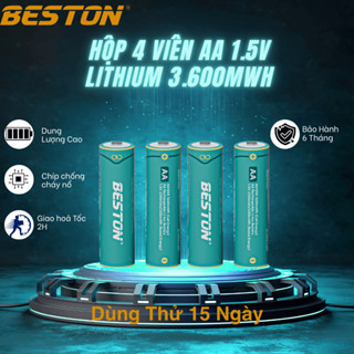 Hộp 4 Pin sạc 2A 1.5V Lithium Beston - AA - 3600mWh ( 2AN-100), pin đồ chơi, pin karaoke,pin máy ảnh