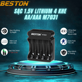  Combo sạc M7031 và 4 pin AA 2500mWh 1.5V Type-C - An toàn sạc nhanh - BESTON 