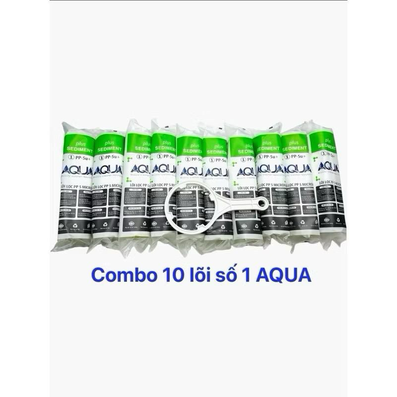 COMBO 10 LÕI LỌC NƯỚC  Số 1 AQUA lắp cho máy lọc RO có cốc lọc thô 10inchBộ lọc nước thay thế cho máy lọc nước RO