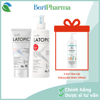  ✅ CHÍNH HÃNG  Combo LATOPIC Kem Dưỡng Ẩm Face And Body Cream 75ml Và Nhũ Tương Dưỡng Ẩm Body Emulsion 250ml 