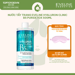 [HÀNG NHẬP KHẨU] Nước tẩy trang làm sạch nhẹ dịu Eveline Hyaluron Clinic B5 Puridetox 500ml