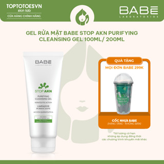 [HÀNG NHẬP KHẨU] Gel rửa mặt BABE Stop AKN Purifying Cleansing Gel làm sạch sâu, giảm viêm & mụn 100ml/200ml