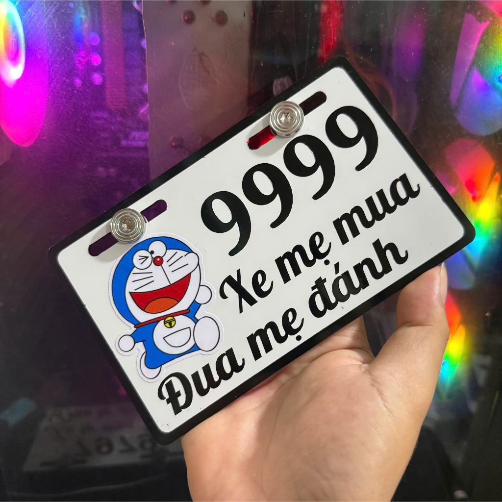 Bảng gắn xe điện, xe đạp điện, moto điện mini....ngộ nghĩnh hài hước