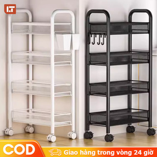 LT Xe đẩy Spa sắt mắt lưới bánh xe di chuyển 360 độ, kệ 2/3/4 tầng đựng đồ đa năng
