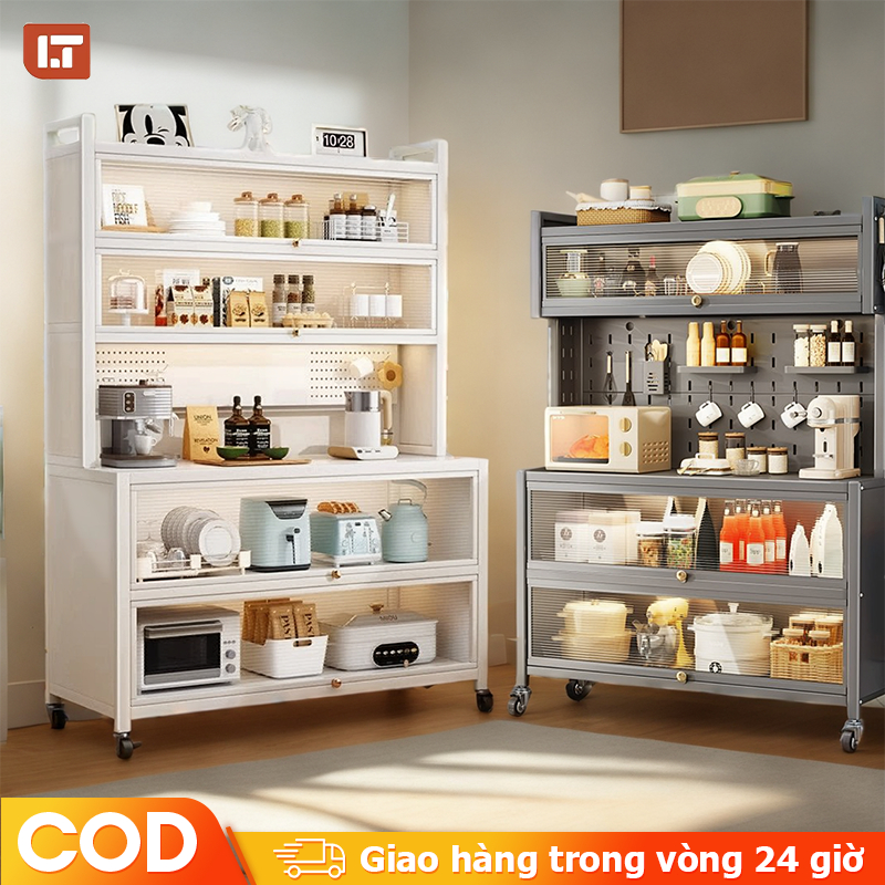 LT Kệ Nhà Bếp Đa Năng 4 tầng Kệ tủ đa năng Có Bánh Xe Kệ để đồ nhà bếp