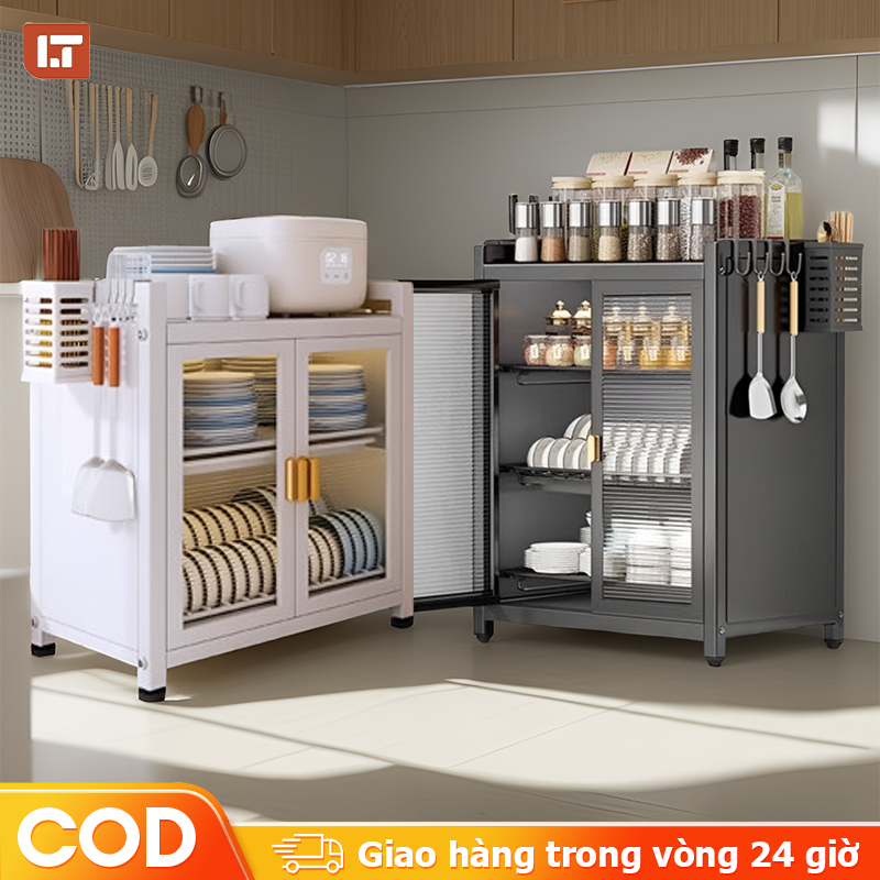  LT Tủ để bát đĩa Thép Carbon Tủ bep đa năng Tủ để đồ nhà bếp Thông Minh 