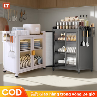  LT Tủ để bát đĩa Thép Carbon Tủ bep đa năng Tủ để đồ nhà bếp Thông Minh 