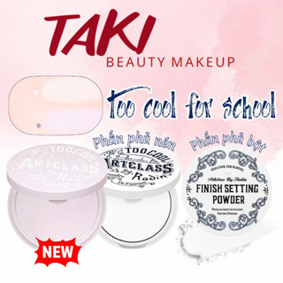 Phấn Phủ Nén / Bột Kiềm Dầu Too Cool For School Finish Setting Pact 4g ( Violet Tím Mới , Trắng )