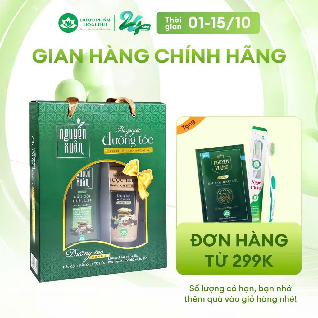 Bộ sản phẩm Dầu gội 200ml và Dầu xả 150ml Nguyên Xuân dưỡng tóc chuyên sâu