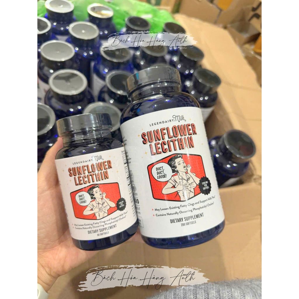 [ Hàng Mỹ ] Viên uống chống tắc tia sữa Legendairy Milk Sunflower Lecithin - Hộp 60/200v