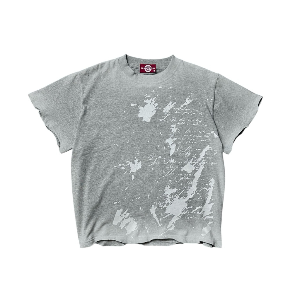Áo Thun Boxy Xám Custom Nam Nữ 250gsm "TN2" TRAPPER CLUB