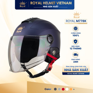   NHÀ SẢN XUẤT   ĐỘC QUYỀN  Mũ Bảo Hiểm Nửa Đầu Royal M778 Có Ốp Tai Da Thiết Kế Cho Nam Nữ Đi Xe Máy 