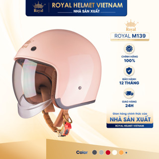 [NHÀ SẢN XUẤT] Mũ Bảo Hiểm 3/4 Royal M139 Trơn Kính Âm Chính Hãng, Mũ Bảo Hiểm Kính Trà, Chống Chói, Chống UV