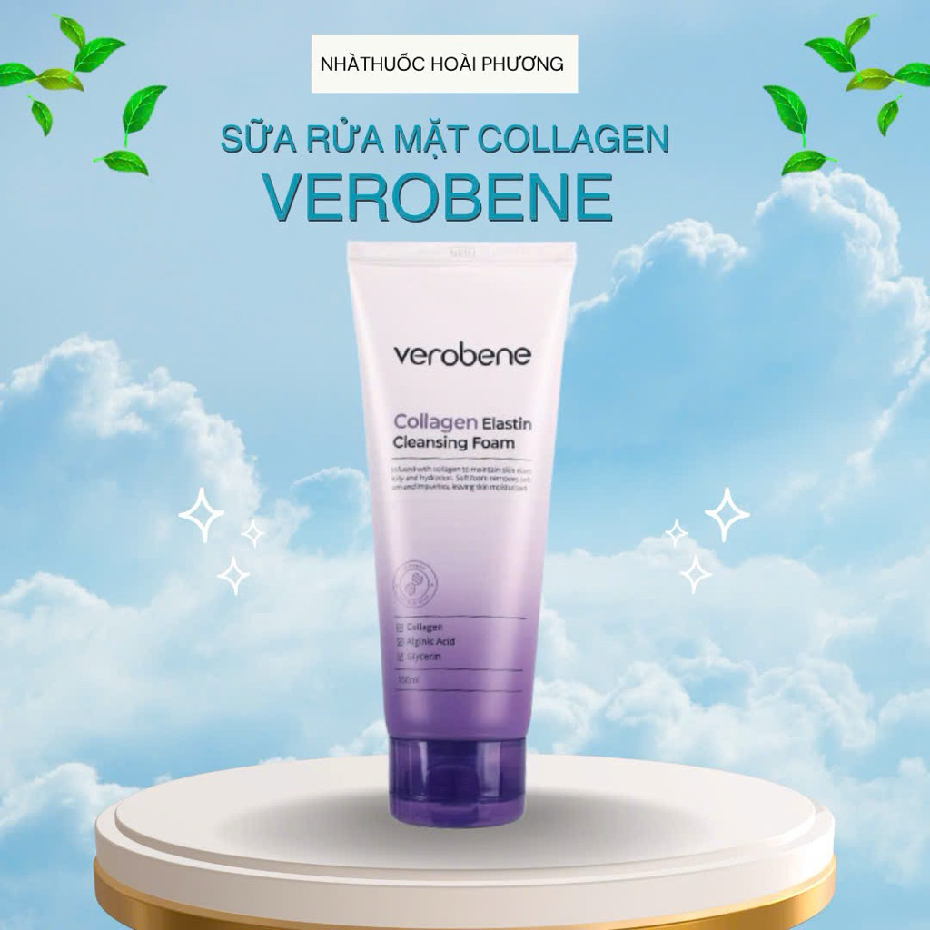 Sữa rửa mặt Collagen Verobene Collagen Elastin Cleansing Foam 150ml