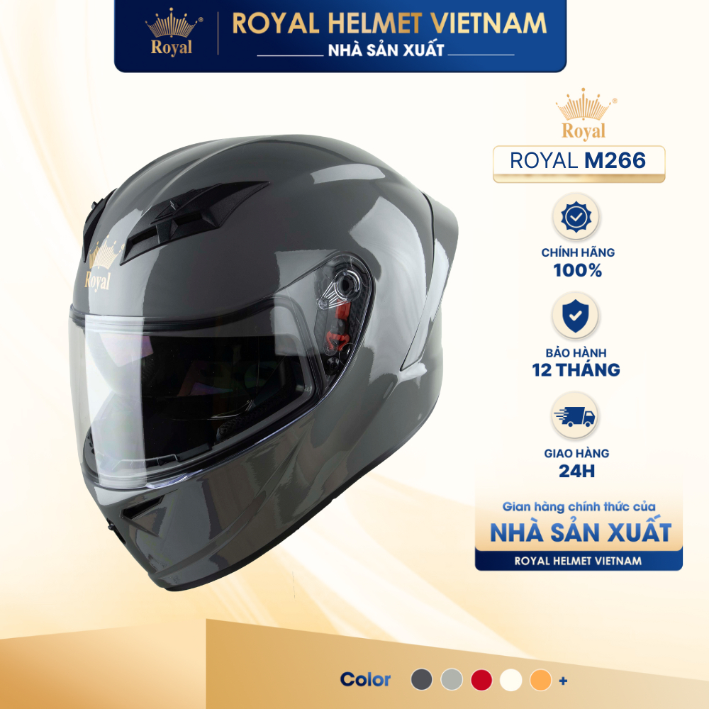   NHÀ SẢN XUẤT  Mũ Bảo Hiểm Fullface Royal M266 Trơn 2 Kính Chính Hãng Nón Bảo Hiểm Đi Phượt Fullface Cao Cấp 