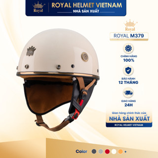 [NHÀ SẢN XUẤT] Mũ Bảo Hiểm Nửa Đầu Royal M379 Có Đệm Cổ, Nón Bảo Hiểm 1/2 Cho Nam Nữ Chính Hãng Tặng Lưỡi Trai