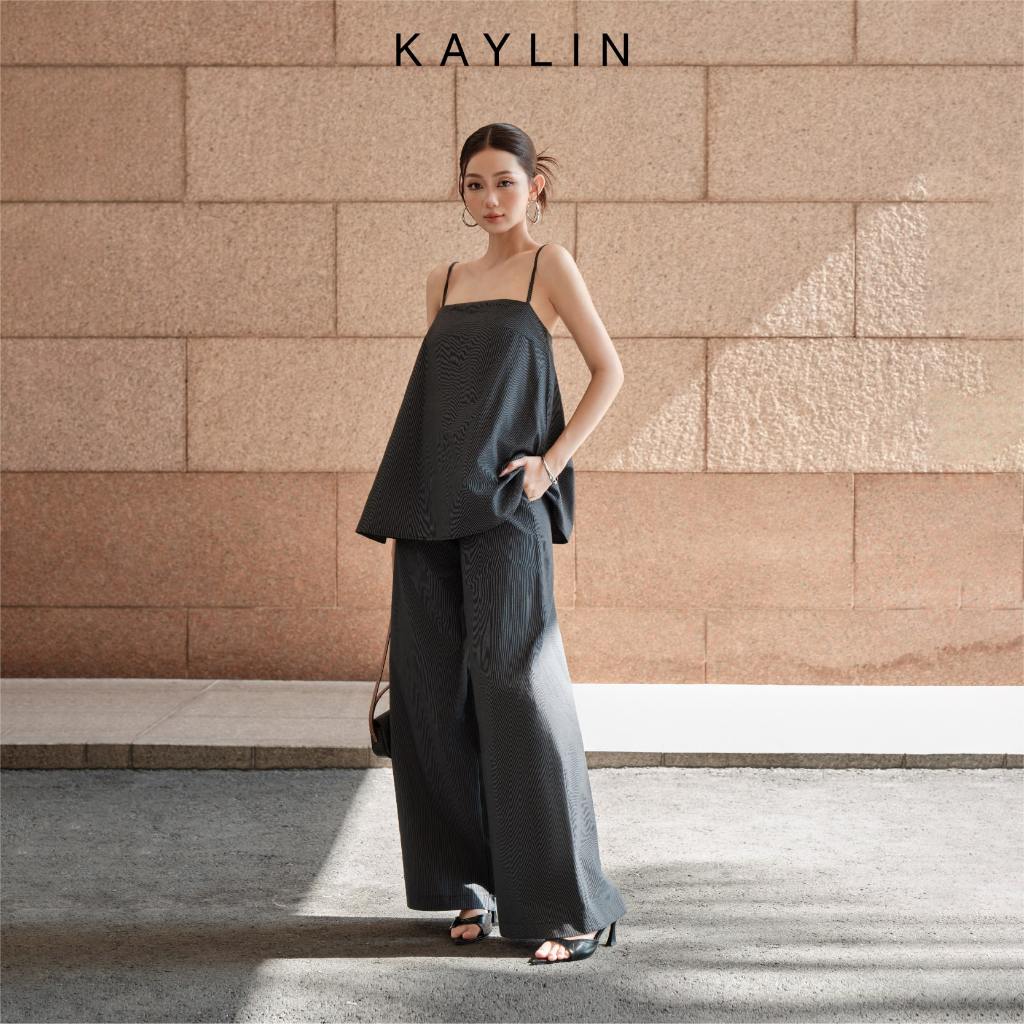 Set KAYLIN áo hai dây dáng suông phối quần ống rộng chất vải linen sọc phong cách Hàn quốc BST Tháng 10.2025 - SET75T10 | BigBuy360 - bigbuy360.vn