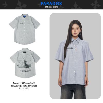 Áo sơ mi sọc kẻ xám LA GALERIE kate PARADOX SM4P1008