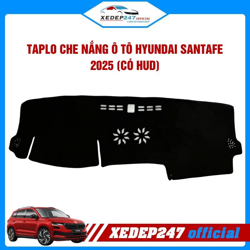 Thảm Taplo Hyundai SantaFe Có Hud Năm 2025, Form Zin Chống Nắng, Hạn Chế Phản Quang