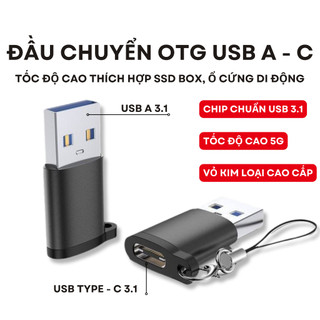 Đầu chuyển OTG USB-C Truyền dữ liệu tốc độ cao 5G 10G USB 3.2 - Vỏ Nhôm Tản Nhiệt - ENJOYPLUS