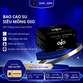 Bao cao su OiO siêu mỏng 001 nhiều gel bôi trơn gốc nước, bcs kéo dài quan hệ, hương vani Hộp 10 BCS