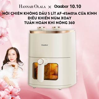 Hannah Olala x Nồi chiên không dầu 5 lít Gaabor AF-45M01A cửa kính điều khiển núm xoay tuần hoàn khí nóng 360