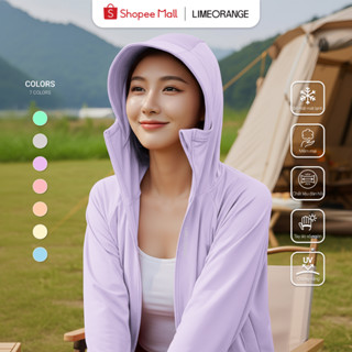 Áo Khoác Nữ Chống Nắng 2 lớp, Vải Thun Lạnh - LIME ORANGE - OO25467101