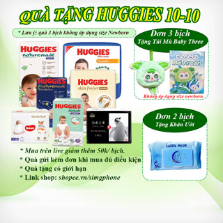 (Hàng chính hãng Công ty - Mẫu mới 2024) Tã Bỉm Huggies Nature Made /Skin perfect /TRÀM TRÀ cao cấp quần/dán NB60/S82