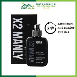  Dung dịch vệ sinh nam cỏ cây hoa lá x2 manly làm sạch vùng kín nhẹ nhàng mùi hương nam tính 150g 