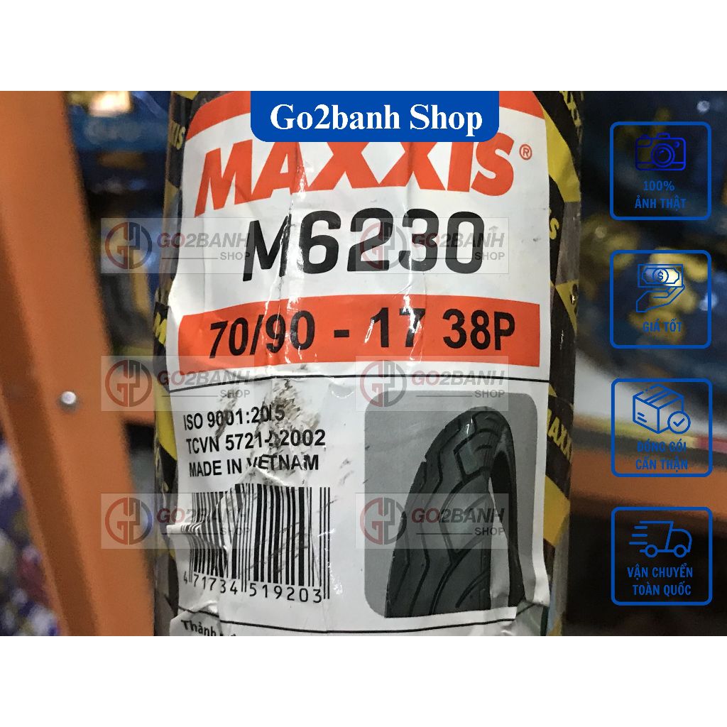 Vỏ Maxxis 70/90-17, 80/90-17 6230/6002 vỏ xe Sirius, Future125, Wave Rs, Wave S110 và Wave Rsx