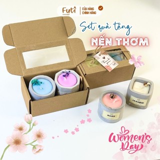 Hộp Quà Tặng Dịp Lễ 20/10, Set 2 Nến Thơm, Set Quà Nến Thơm Handmade Được Chọn Mùi, Tặng Người Yêu, Mẹ, Đồng Nghiệp
