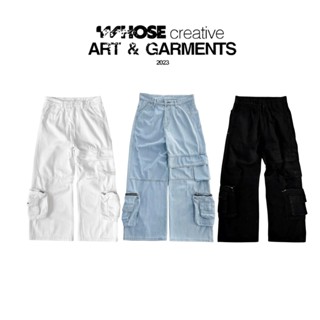 WHOSE POCKET CARGO JEANS - Quần jeans túi hộp form baggy logo kim loại