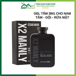 Sữa tắm gội nam x2 manly 3in1 cỏ cây hoa lá chai 320g hương nước hoa nam tính