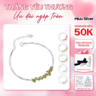 Vòng tay đá phong thuỷ Miuu Silver, lắc tay nữ mix bạc
