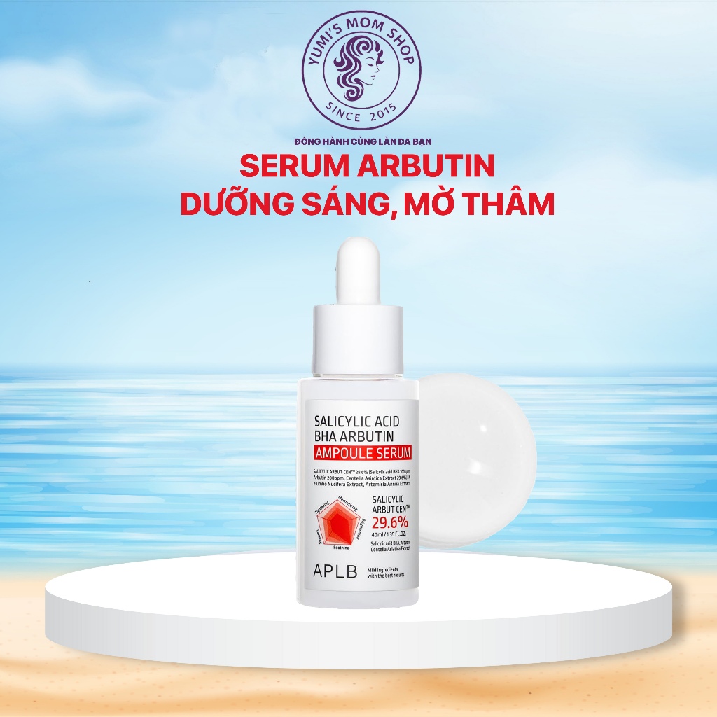 Serum Arbutin Giảm Thâm Nám 40ml APLB Salicylic Acid BHA Arbutin Ampoule Serum Sáng Da Mờ Thâm