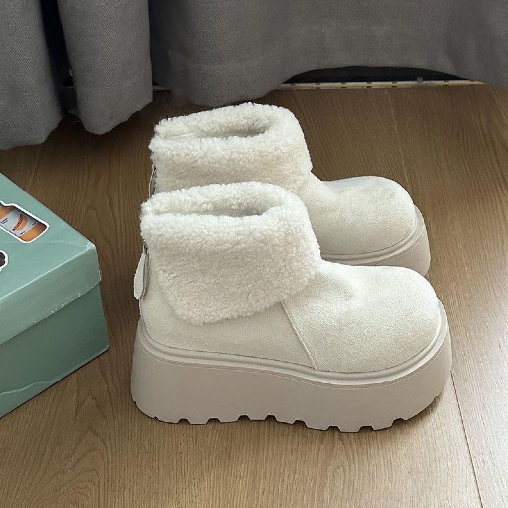 Giày bốt cổ lông đế 7cm Mã 112 hàng QCCC full box ALI 112 | BigBuy360 - bigbuy360.vn