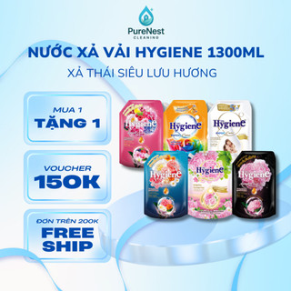 [MUA 1 TẶNG 1] Nước xả vải thái Hygiene túi 1150ml, 1300ml EXPER CARE đậm đặc gói lớn hương hoa tự nhiên SIÊU LƯU HƯƠNG