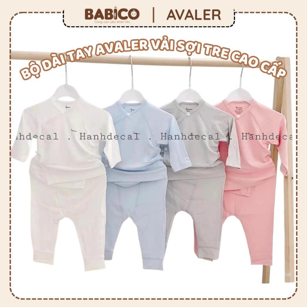 [ Avaler Chính Hãng] Bộ Sơ Sinh Dài Tay AVALER Vải Sợi Tre Cao Cấp Cài Lệch Siêu Mềm Mại Cho Bé