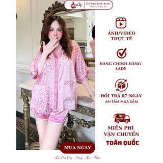  Bộ ngủ nữ chất lụa Latin kiểu dáng cánh dơi áo cổ Y Lady - Đồ ngủ xinh xinh Diện vào là lung linh 