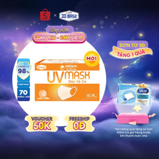 Khẩu trang chống nắng Unicharm UV Mask 70 miếng/hộp