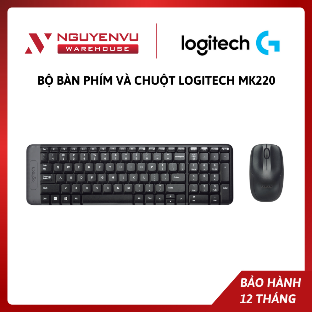 [COMBO] Bộ Bàn phím chuột không dây Logitech MK220