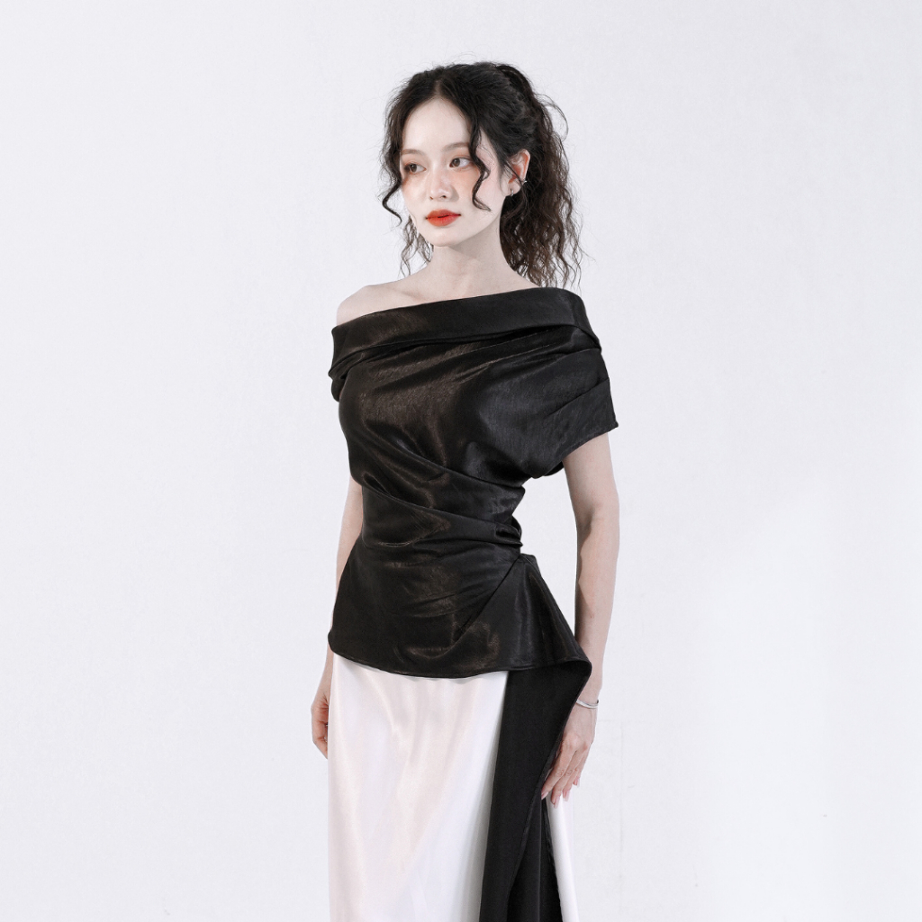 Áo Kiểu Lụa Nữ Thanh Lịch NV778 Áo Lệch Vai Nữ Đẹp Sang Trọng Thời Trang Cao Cấp Dễ Phối Đồ | BigBuy360 - bigbuy360.vn